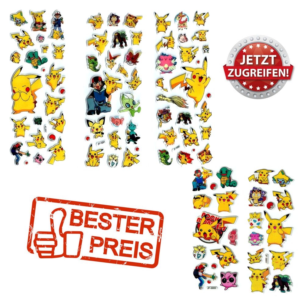 Pokemon Pikachu 3D Sticker 