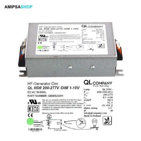 HF Generator Dim QL 85W 200-277V DIM 1-10V GE08523001