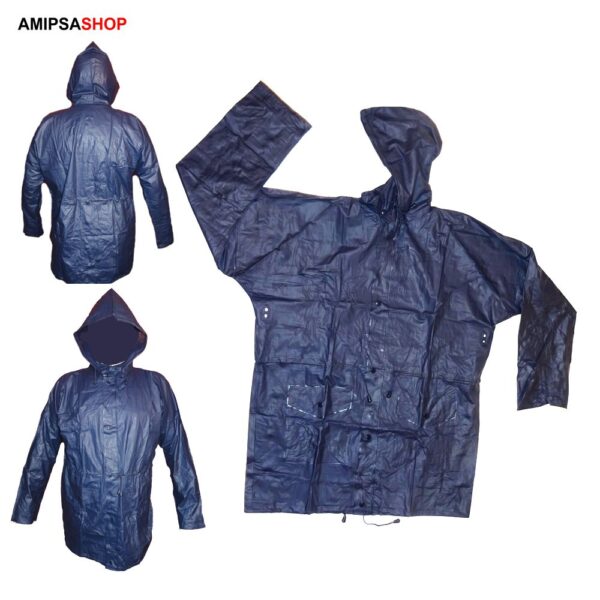 Regen Jacken mit Kapuze Navy Blau PVC