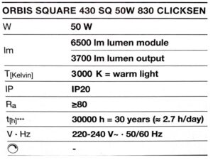 Ledvance Orbis Square Click Sensor 430 x 430 mm 50W 6500lm 3000K