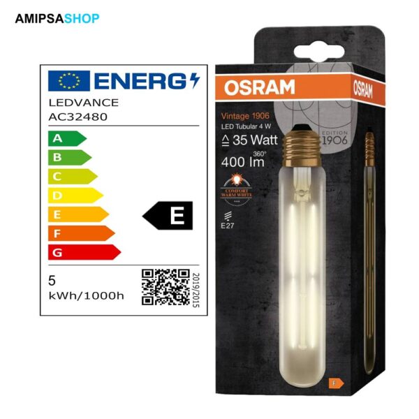 Osram Vintage 1906 Tubular 4 W