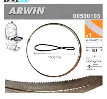 Holz Bandsägeblatt 1505 x 6 x 0.36mm ARWIN 18T