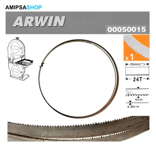 Holz Bandsägeblatt 1505 x 6 x 0.36mm ARWIN 24T