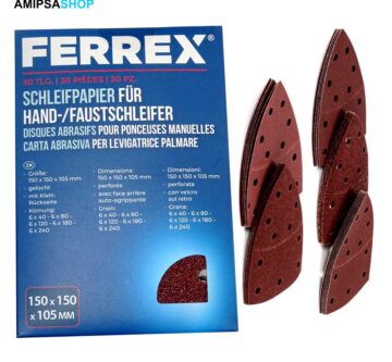 FERREX Schleifpapier Für Hand-Faustschleifer 30 tlg.