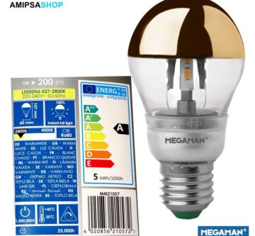 MEGAMAN LED Kopfspiegellampe Gold 5W E27 dimmbar 2800K