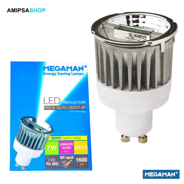MEGAMAN LED LR0707-SP PAR16 7W 2800K GU10 15°