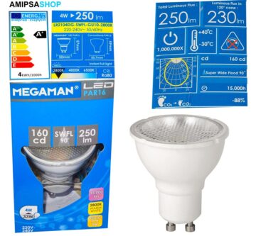 Megaman LED 4W 250lm 2800K 90° GU10 MM26302