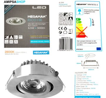 Megaman LED Einbaustrahler RICO HR IP44 6.5W 2800K 500lm 36°