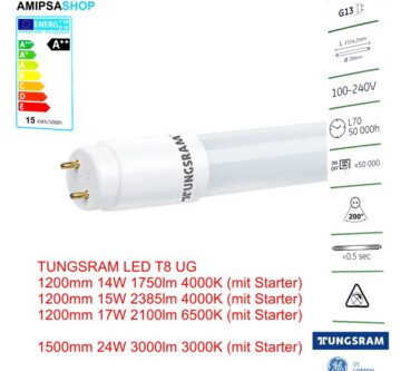 TUNGSRAM LED T8 Ultra Glass 14w 15w 17w 24w