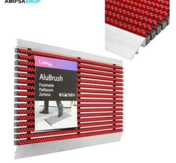 Aluminium-Fussmatte Vorlage Rot 38 × 58 cm