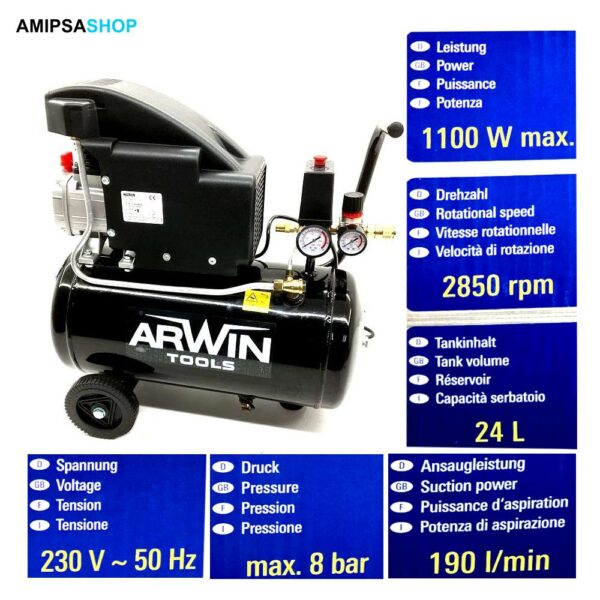 Arwin Kompressor AC24 1100 W 24 l