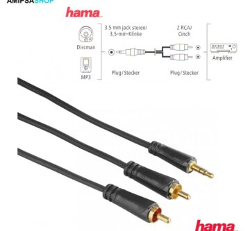 HAMA Audiokabel 3.5mm 2 x RCA Gold 1.5M