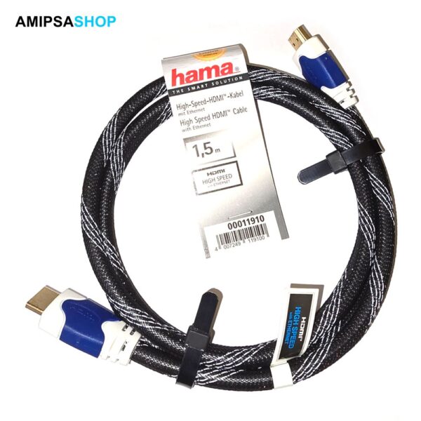 Hama High Speed HDMI Verbindungskabel mit Ethernet Stecker vergoldet 1.5 m