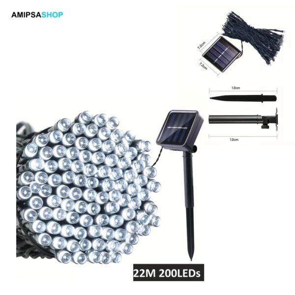 Solar Lichterkette 22 Meter 200 Leds