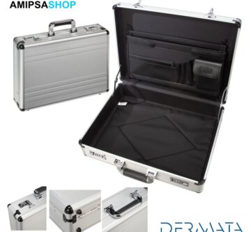 Silberfarbener Aktenkoffer 7326 aus Aluminium von Dermata