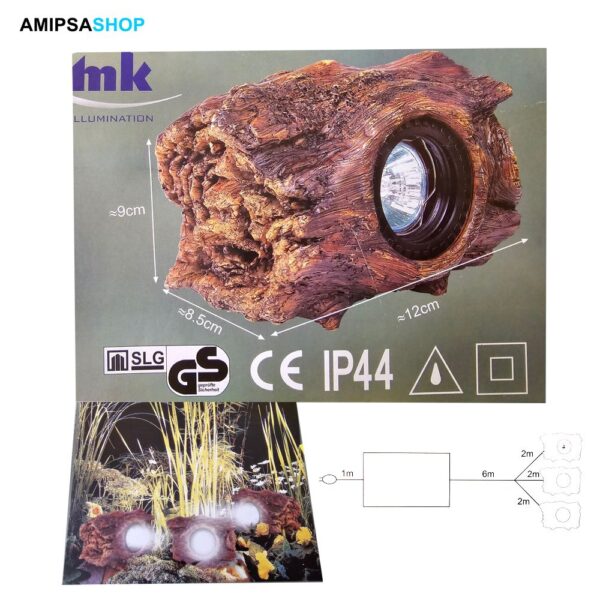 Dekorative Gartenleuchte 3er Halogen Spots