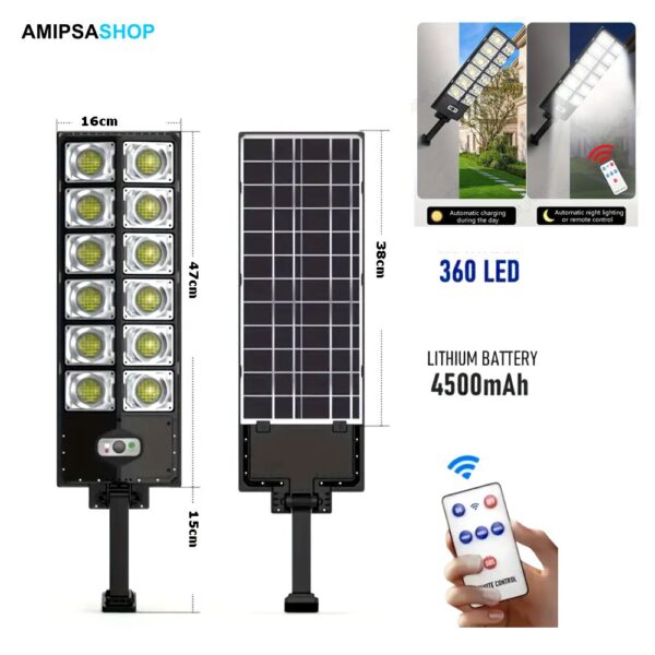 Solar Aussenlampe 360 LED 8000W 16000 Lumen