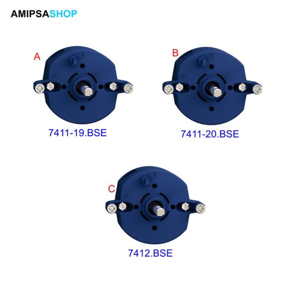 Einsatz Schwenktaster Feller für Drehgriff 7411-19.BSE, Einsatz Schwenktaster FH für Drehgriff 7411-20.BSE, Drehschalter 0/2L 400V 16A Einsatz Feller ohne Frontset 7412.BSE.