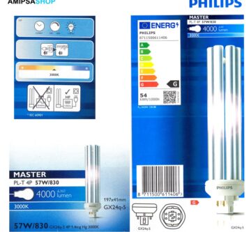 Philips Master PL-T 4p 57W 830 GX24q-5 4000 Lumen