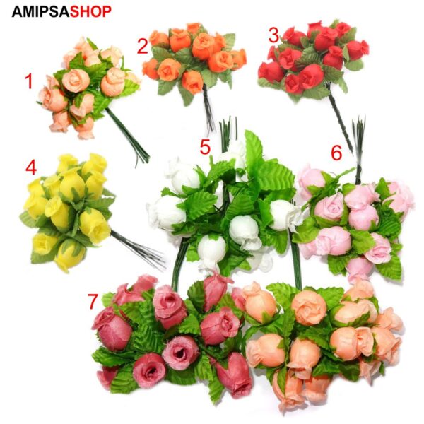 Rose Seide Bouquet 12 Blumen – Bild 2