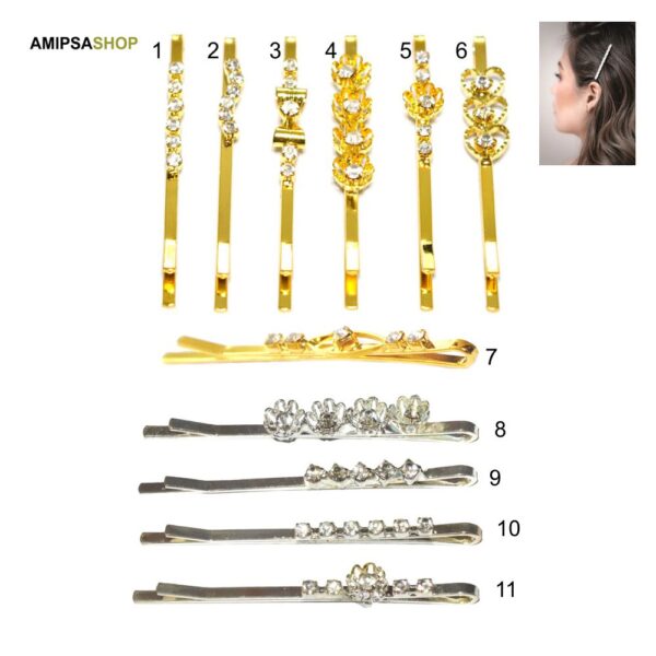 Haarklammern Haarspange  Strass Steine – Bild 2