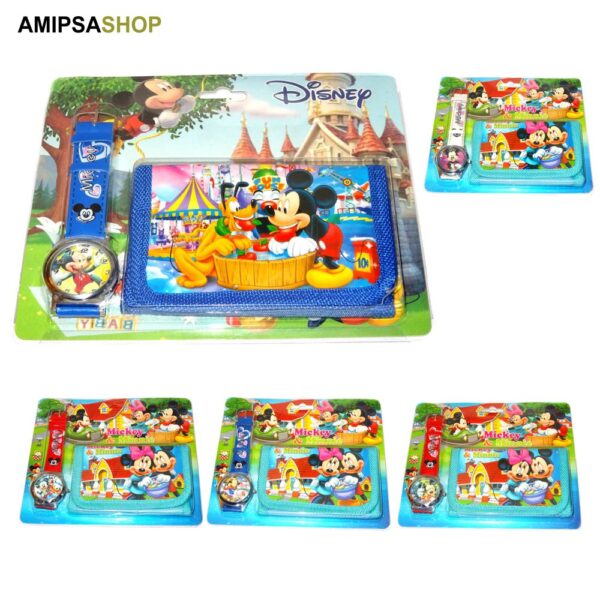 Kinderuhr mit Geldbörse Mickey & Minnie