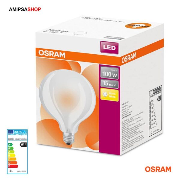 Osram Star E27 LED Globe 11W 1521Lm warmweiss matt