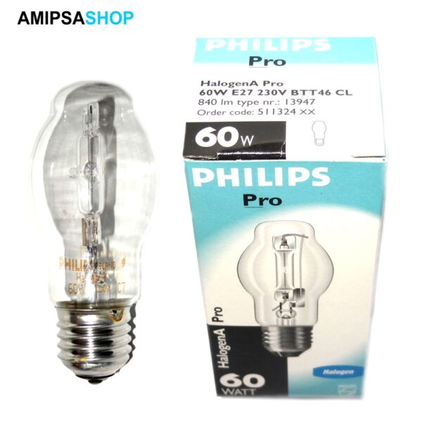 PHILIPS HalogenA Pro 60W E27 230V BTT46 CL
