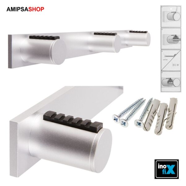 Wandgarderobe aus Mattchrom