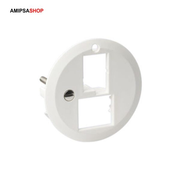 Frontscheibe 43mm für 1×TT, 1×RJ45 weiss FH R&M swissline