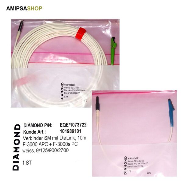 Verbinder SM mit DiaLink Kabel 10m F-3000 APC+F3000s PC weiss