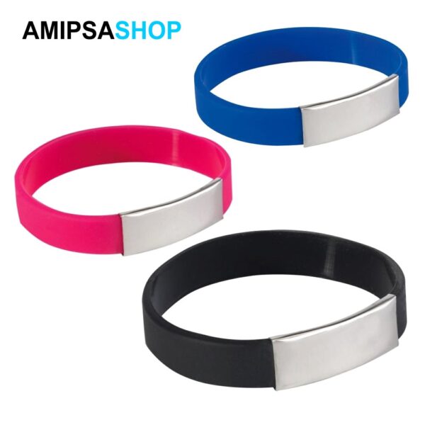 Silikon Armband mit Metallplatte