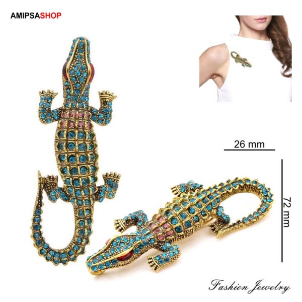 Brosche Vintage Krokodil