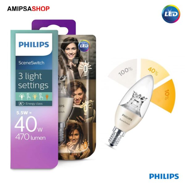 Philips E14 LED SceneSwitch 5.5W 470Lm White