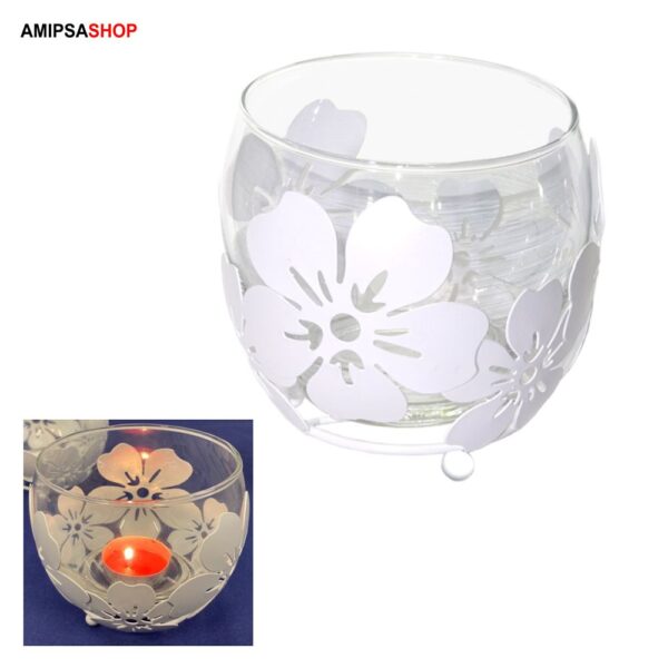 Windlicht aus Glas und Metall