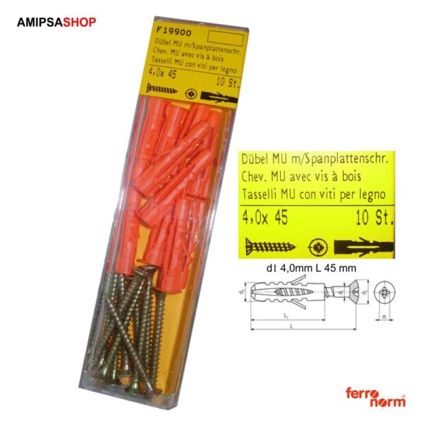 Dübel MU m/Spanplattenschrauben 10stk.