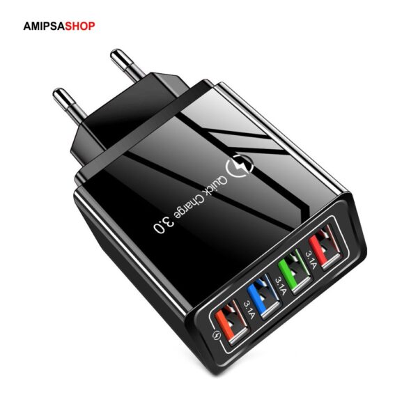 EU Stecker Ladegerät 5V 3A Schnellladegerät 4 USB