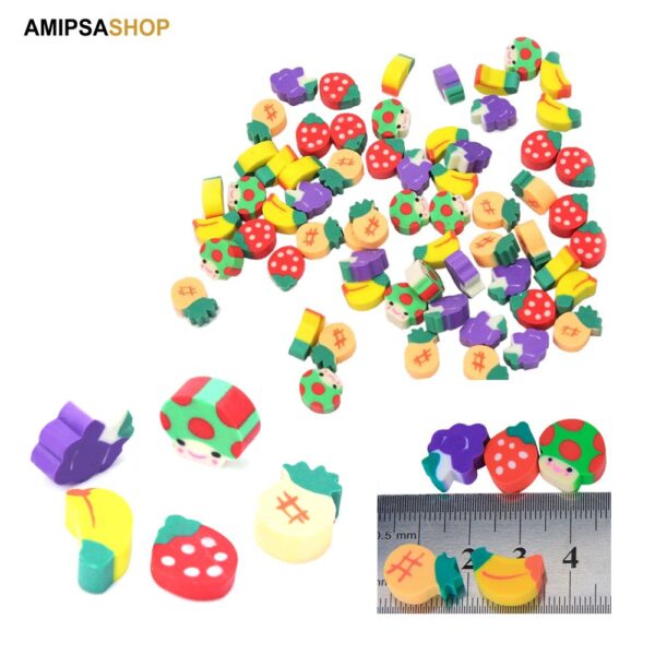 50 Stück Mini Fruchtform Bunte Radiergummis