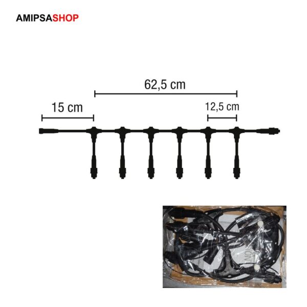 Verteilerkabel mit 7 Ausgängen Kabel schwarz Quick-Fix MK