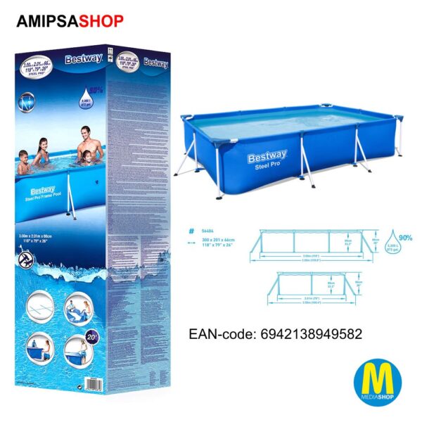 Bestway Steel Pro Pool 300 x 201 x 66 cm