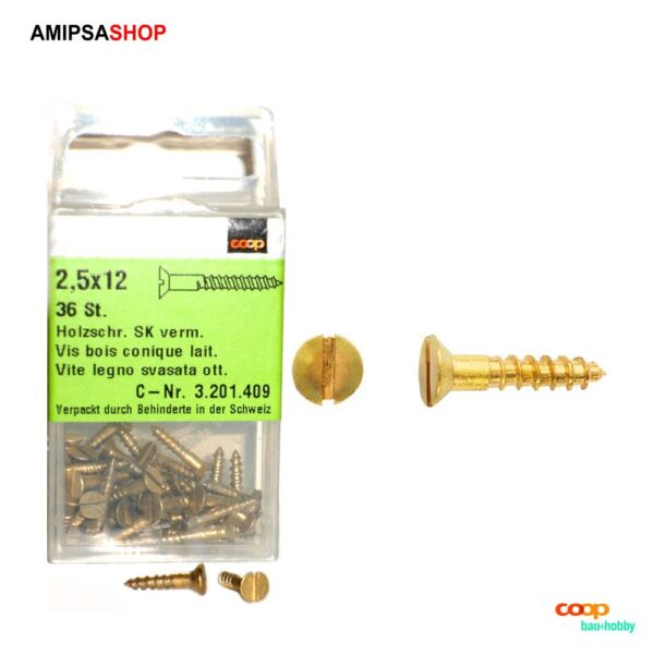 Holzschraube SK Vermessingt 2.5x 12 mm 36 stk.