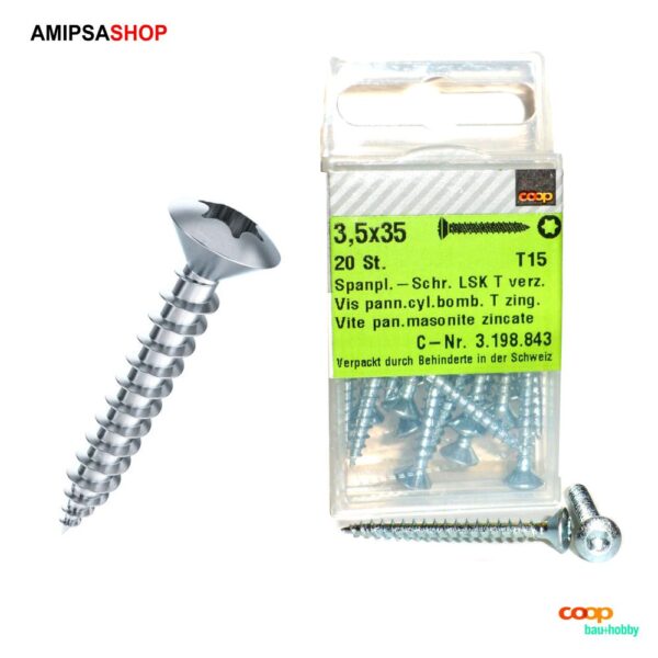 Spanplattenschraube LSK 3.5×35mm Torx T15 verzinkt 20 Stück