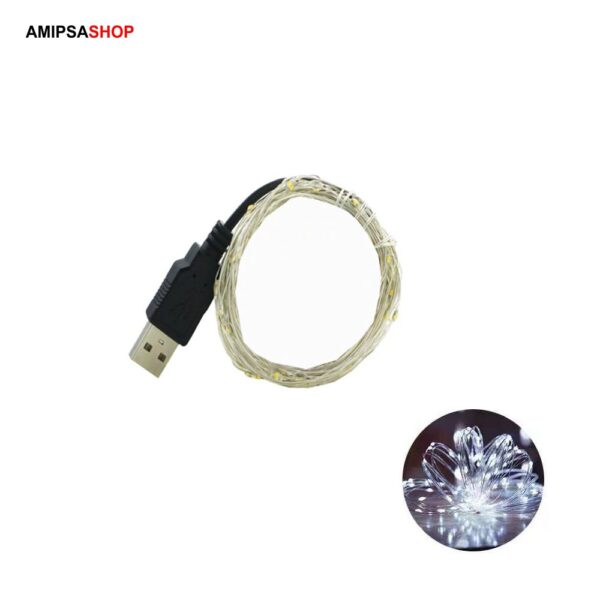 Led USB 5 Meter Draht Kaltweiss