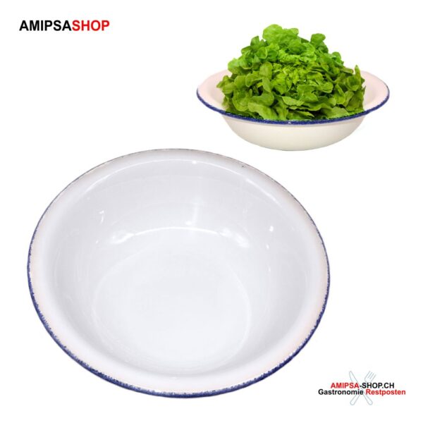 Steelite Salatschüssel 23 x 6.5cm mit blauem Rand