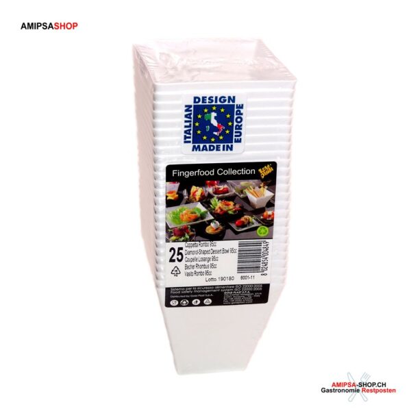 Fingerfood Becher Rhombus 95cc weiss