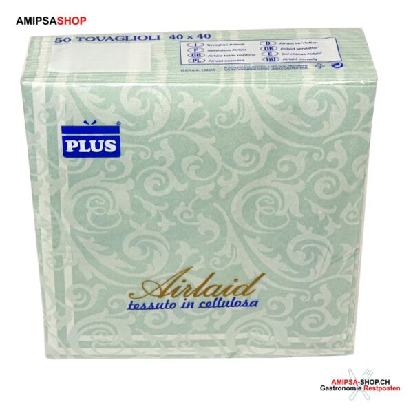 PLUS Airlaid Servietten 50 Stück Mintgrün