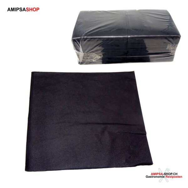 airlaid Servietten 40x40 Schwarz 150 Stück