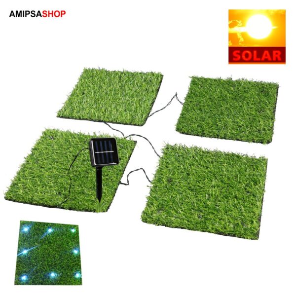 LED Solar Grasplatten 4er Set