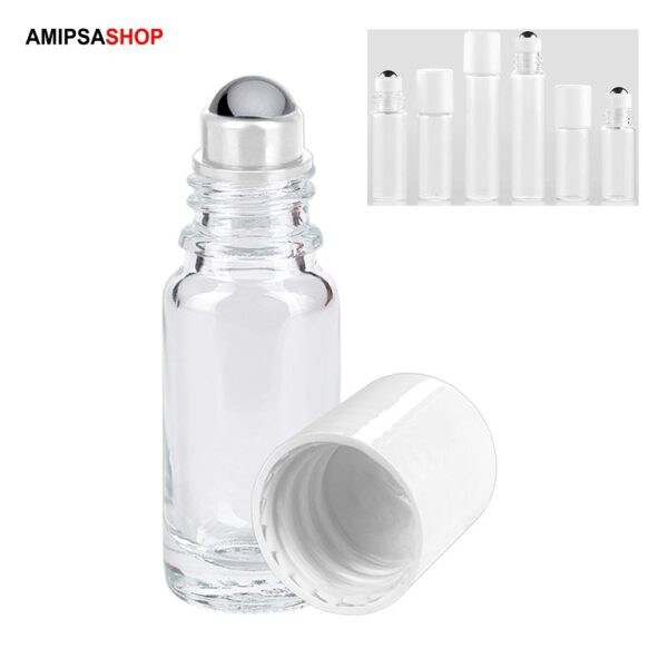 Flasche Rollerball Klarglas mit Metallkugel