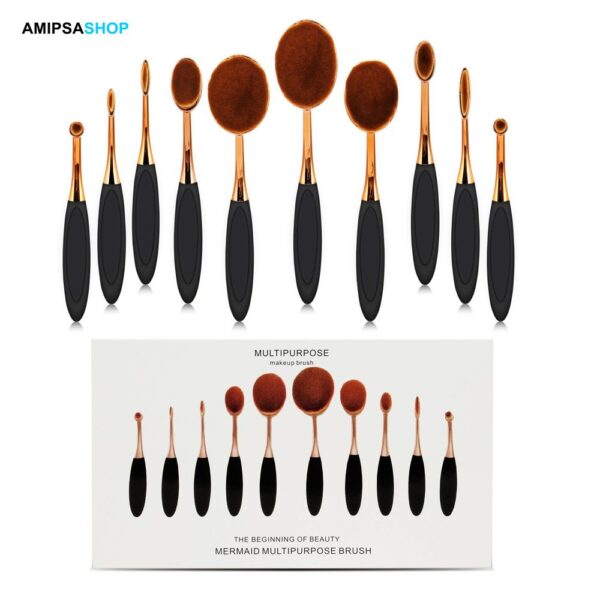 Pinselset Make Up Oval Brush 10-teilig